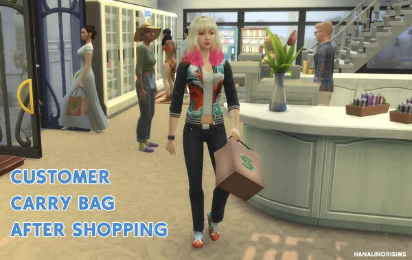 Customer Carry Shopping Bag After Purchase