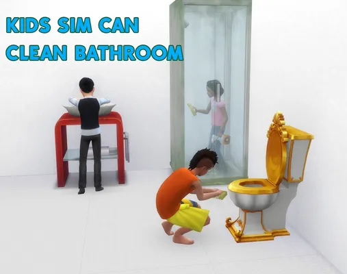 Kids can clean bathroom stuff