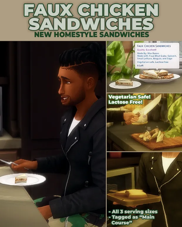 Faux Chicken Sandwiches - New Custom Recipe 