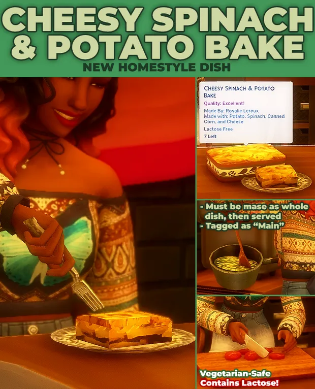Cheesy Spinach & Potato Bake - New Custom Recipe 